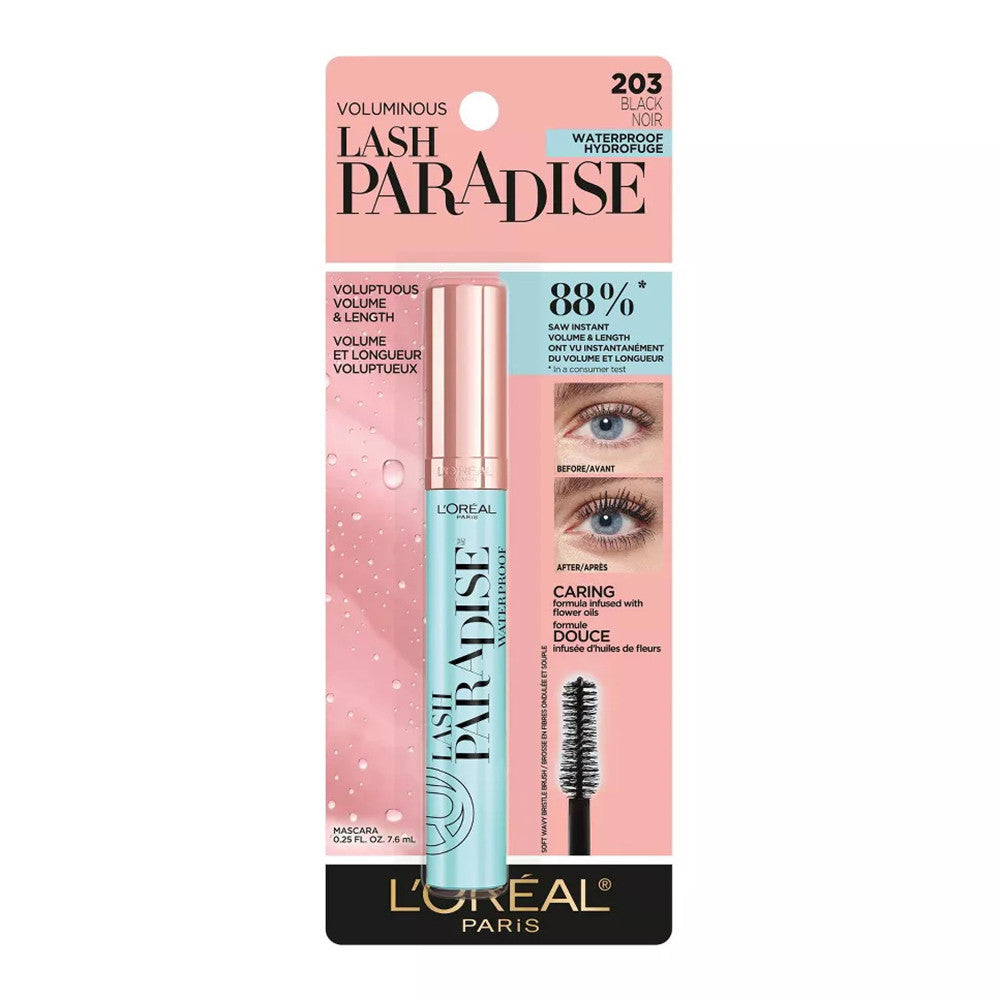 LOreal Paris Voluminous Lash Paradise Waterproof Mascara, Black, 1 Ea